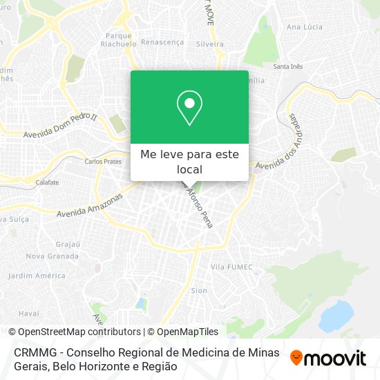 CRMMG - Conselho Regional de Medicina de Minas Gerais mapa