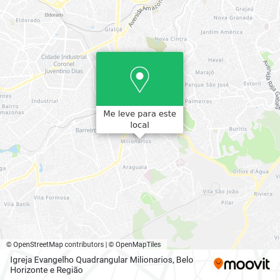 Igreja Evangelho Quadrangular Milionarios mapa