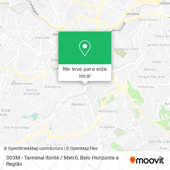 303M - Terminal Ibirité / Metrô mapa
