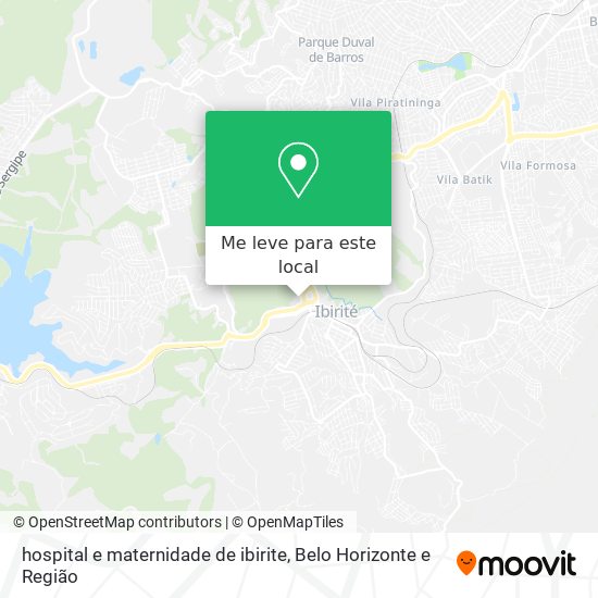 hospital e maternidade de ibirite mapa