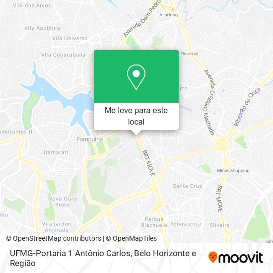 UFMG-Portaria 1 Antônio Carlos mapa