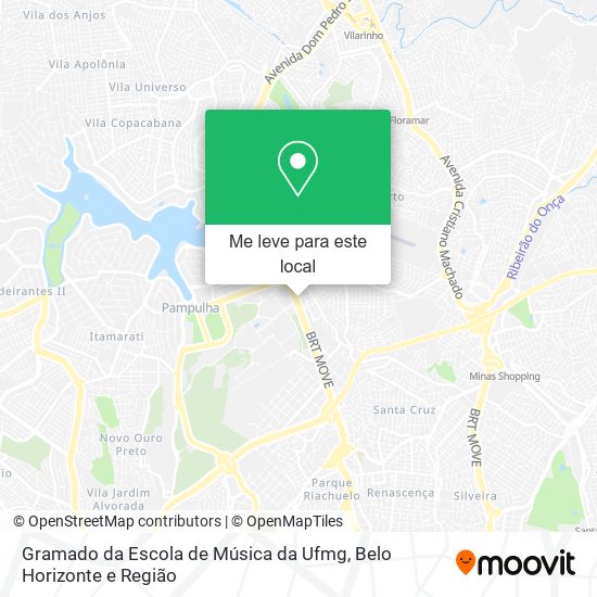 Gramado da Escola de Música da Ufmg mapa