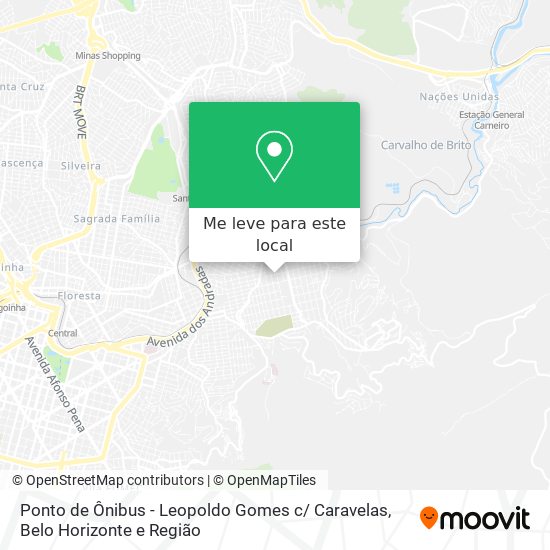Ponto de Ônibus - Leopoldo Gomes c/ Caravelas mapa