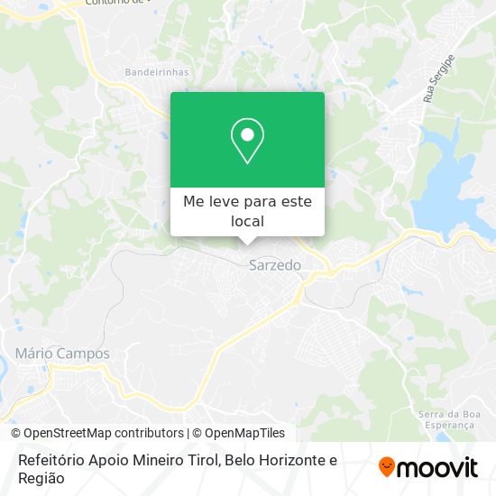 Refeitório Apoio Mineiro Tirol mapa