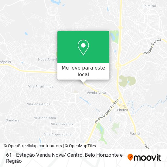 61 - Estação Venda Nova/ Centro mapa