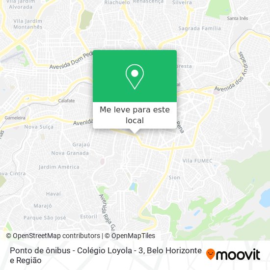 Ponto de ônibus - Colégio Loyola - 3 mapa