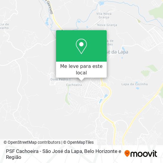 PSF Cachoeira - São José da Lapa mapa