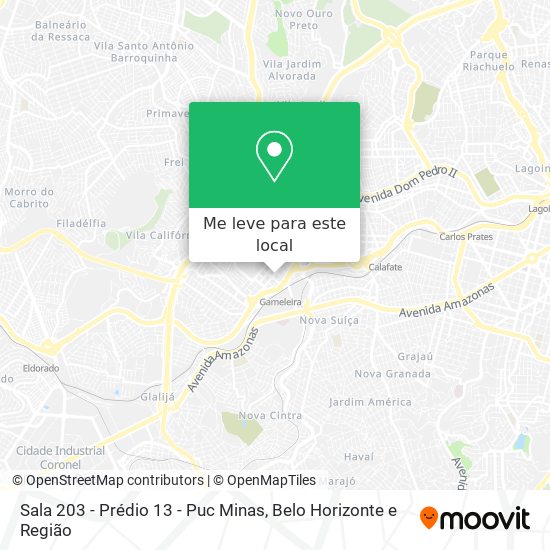 Sala 203 - Prédio 13 - Puc Minas mapa