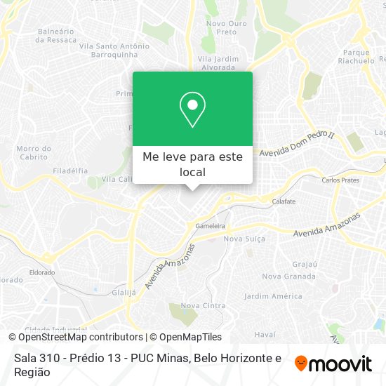 Sala 310 - Prédio 13 - PUC Minas mapa
