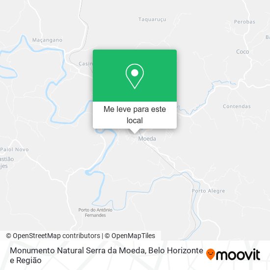 Monumento Natural Serra da Moeda mapa