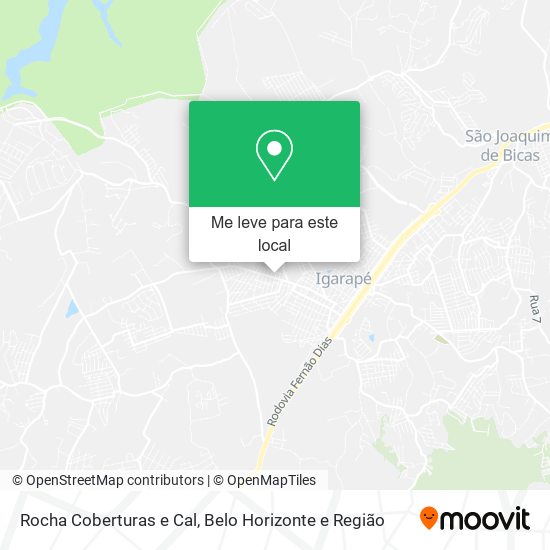 Rocha Coberturas e Cal mapa