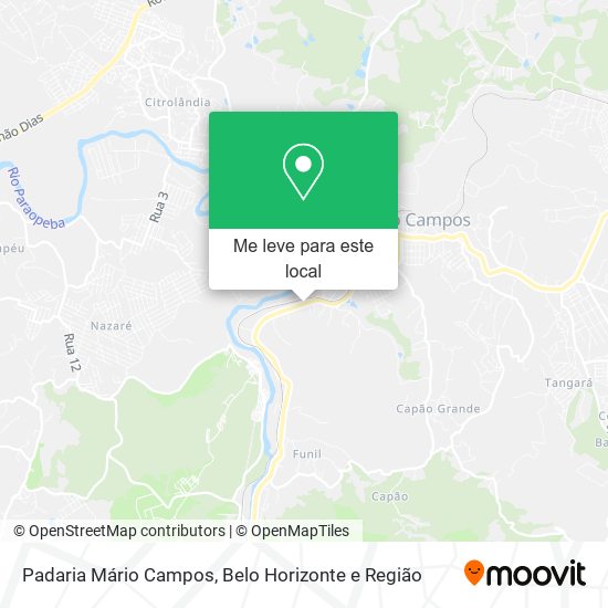 Padaria Mário Campos mapa