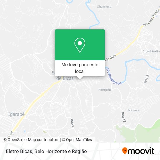 Eletro Bicas mapa