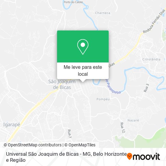 Universal São Joaquim de Bicas - MG mapa