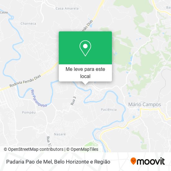 Padaria Pao de Mel mapa