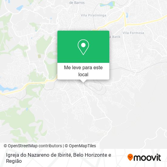 Igreja do Nazareno de Ibirité mapa