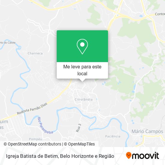Igreja Batista de Betim mapa