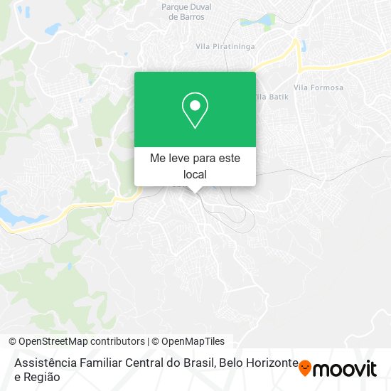 Assistência Familiar Central do Brasil mapa