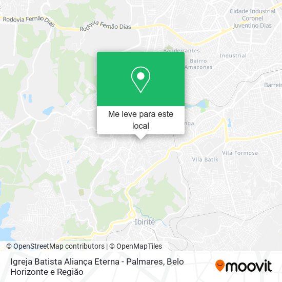 Igreja Batista Aliança Eterna - Palmares mapa