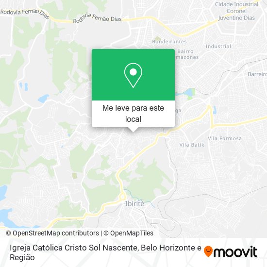 Igreja Católica Cristo Sol Nascente mapa