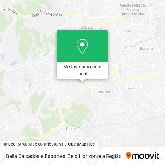 Bella Calcados e Esportes mapa