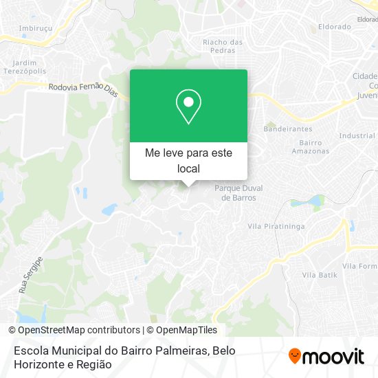 Escola Municipal do Bairro Palmeiras mapa