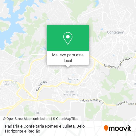 Padaria e Confeitaria Romeu e Julieta mapa