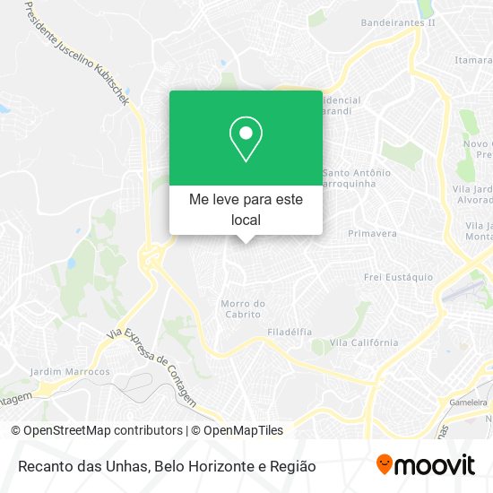 Recanto das Unhas mapa