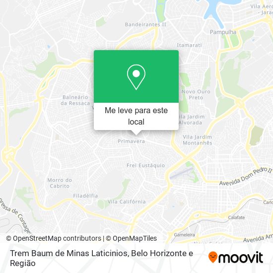 Trem Baum de Minas Laticinios mapa