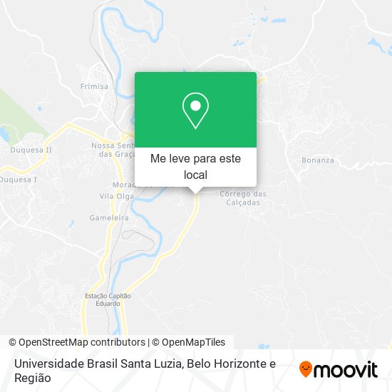 Universidade Brasil Santa Luzia mapa