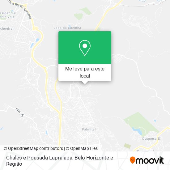 Chales e Pousada Lapralapa mapa