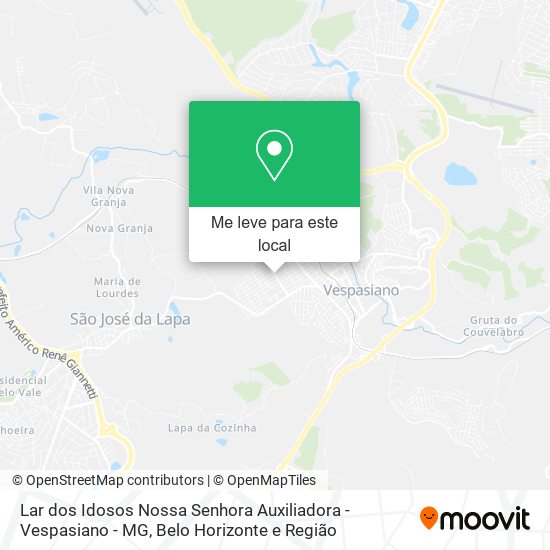 Lar dos Idosos Nossa Senhora Auxiliadora - Vespasiano - MG mapa