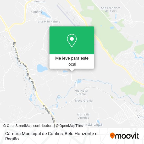 Câmara Municipal de Confins mapa