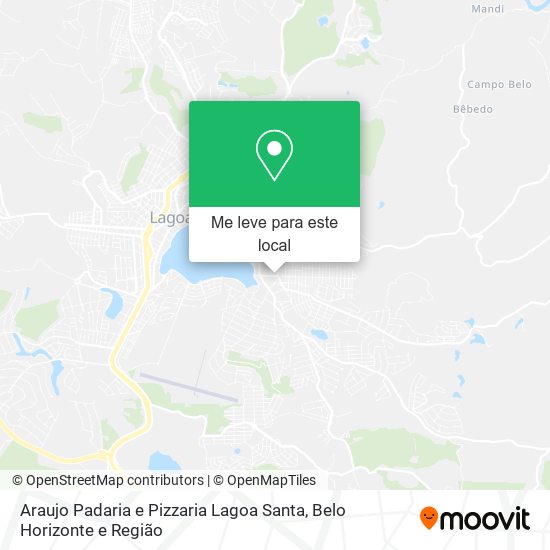 Araujo Padaria e Pizzaria Lagoa Santa mapa