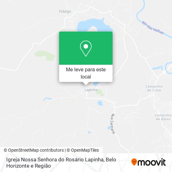 Igreja Nossa Senhora do Rosário Lapinha mapa