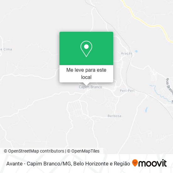 Avante - Capim Branco/MG mapa