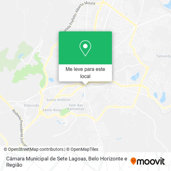 Câmara Municipal de Sete Lagoas mapa