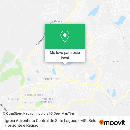 Igreja Adventista Central de Sete Lagoas - MG mapa