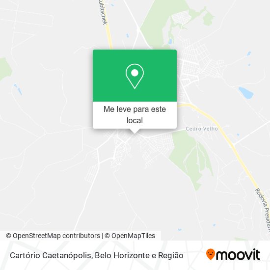 Cartório Caetanópolis mapa