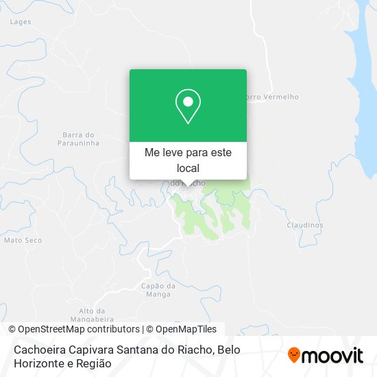 Cachoeira Capivara Santana do Riacho mapa