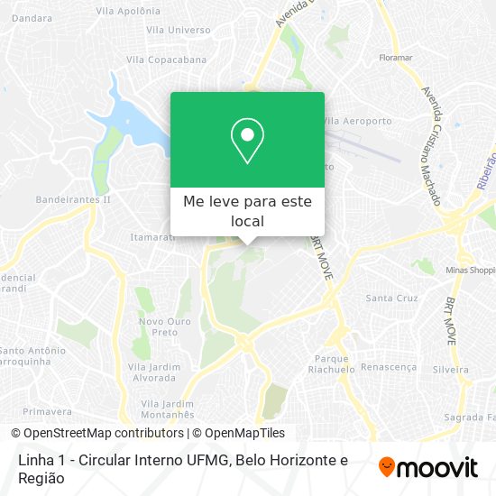Linha 1 - Circular Interno UFMG mapa
