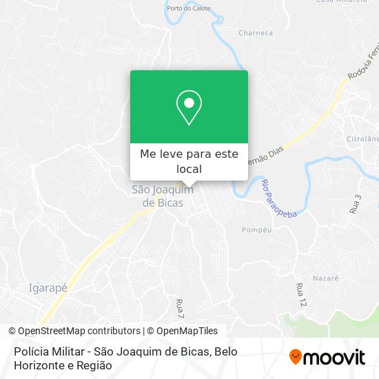 Polícia Militar - São Joaquim de Bicas mapa