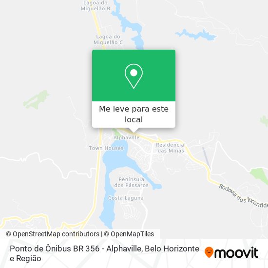 Ponto de Ônibus BR 356 - Alphaville mapa