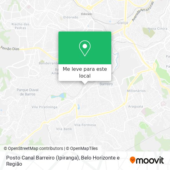 Posto Canal Barreiro (Ipiranga) mapa