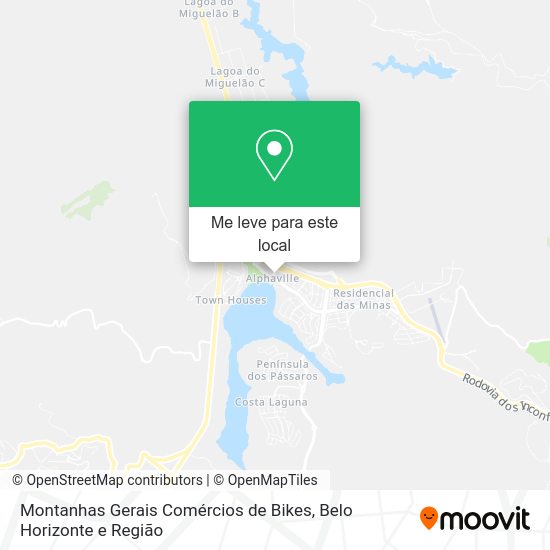 Montanhas Gerais Comércios de Bikes mapa