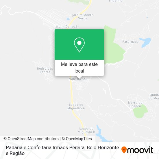 Padaria e Confeitaria Irmãos Pereira mapa