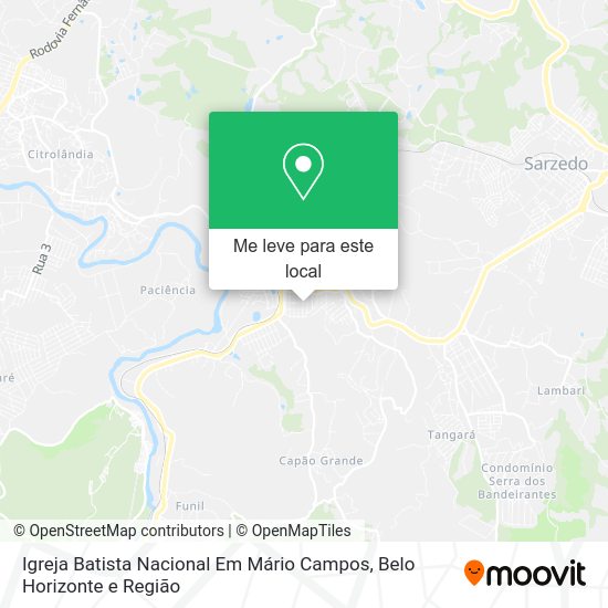 Igreja Batista Nacional Em Mário Campos mapa