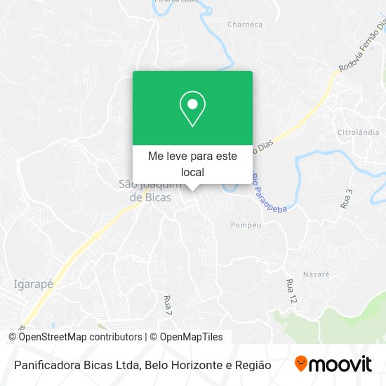 Panificadora Bicas Ltda mapa