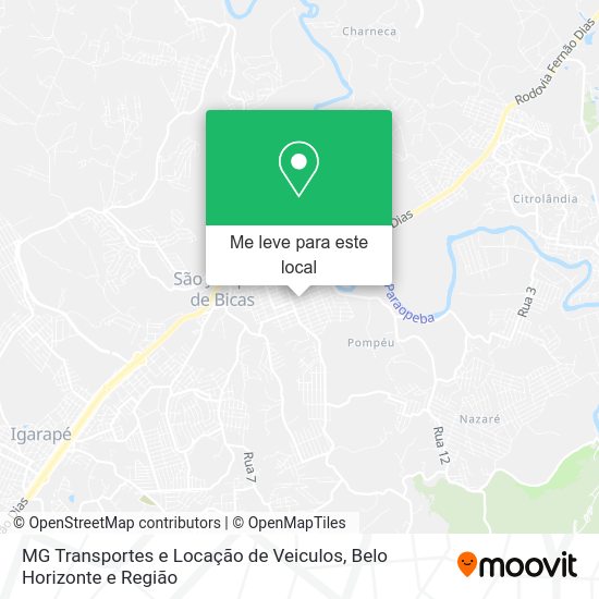 MG Transportes e Locação de Veiculos mapa