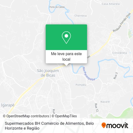 Supermercados BH Comércio de Alimentos mapa